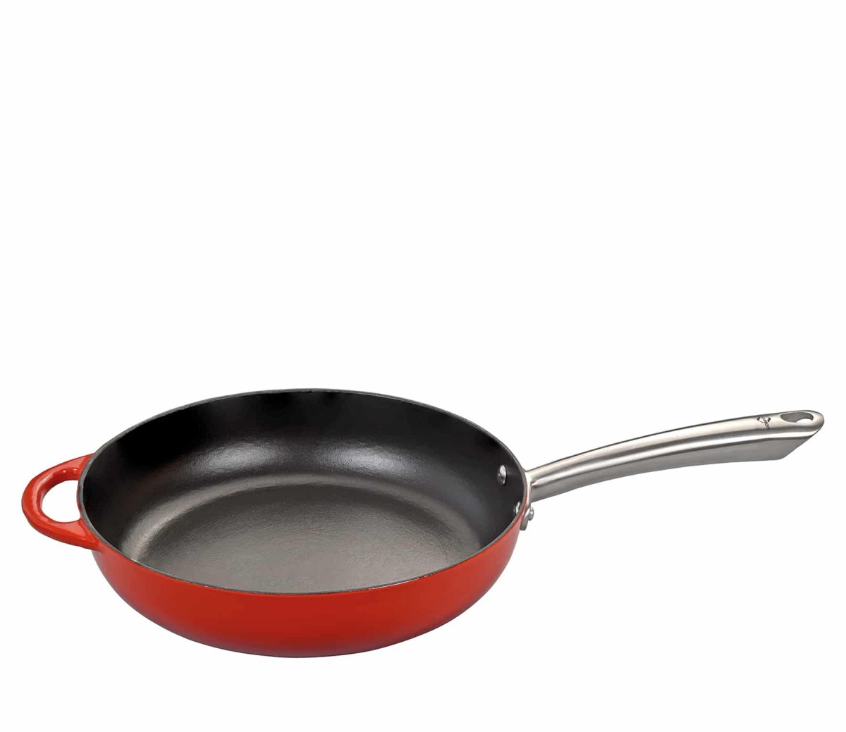 Küchenprofi gietijzeren hoge koekenpan/hapjespan 28cm rood - Afbeelding 2