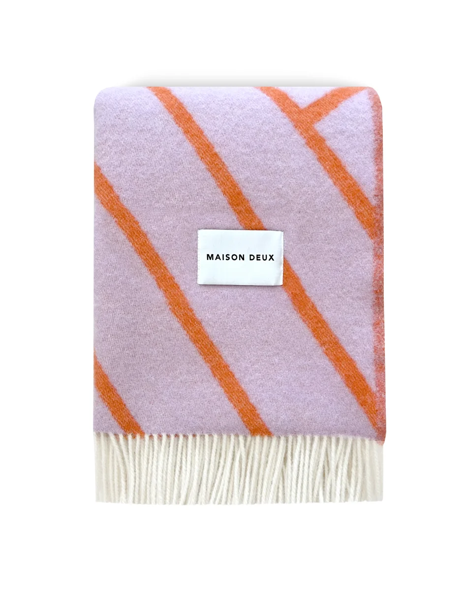 Wollen plaid Lines Lila-Organje