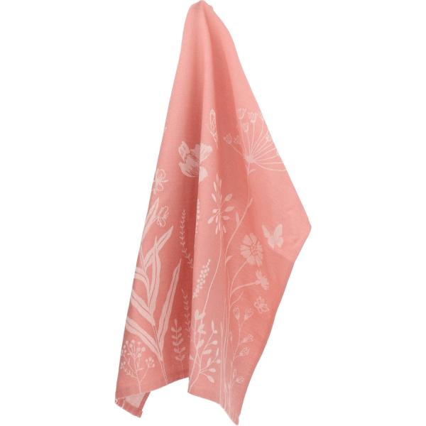 Theedoek Wild Flowers Pink Bunzlau Castle