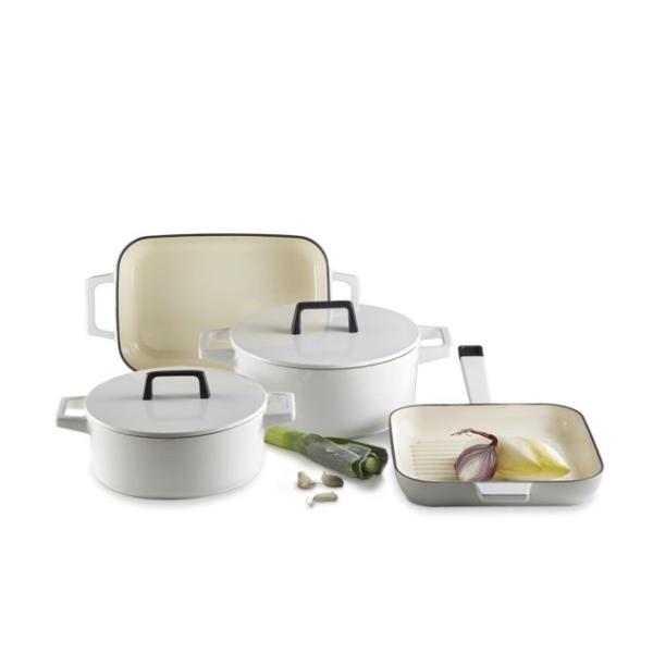 Braadpan 25cm gietijzer Baron wit Habonne - Afbeelding 4