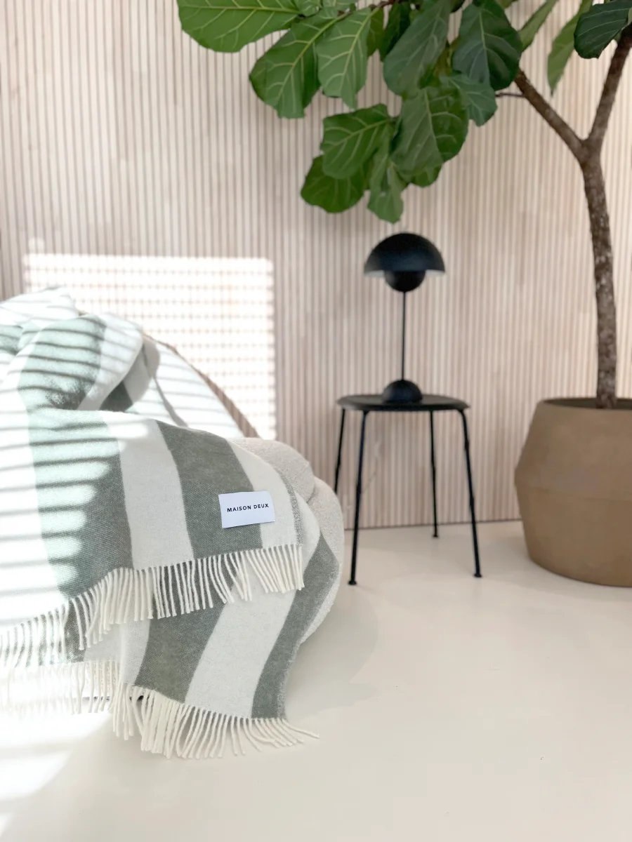 Wollen plaid Rough Stripe Agave - Afbeelding 6