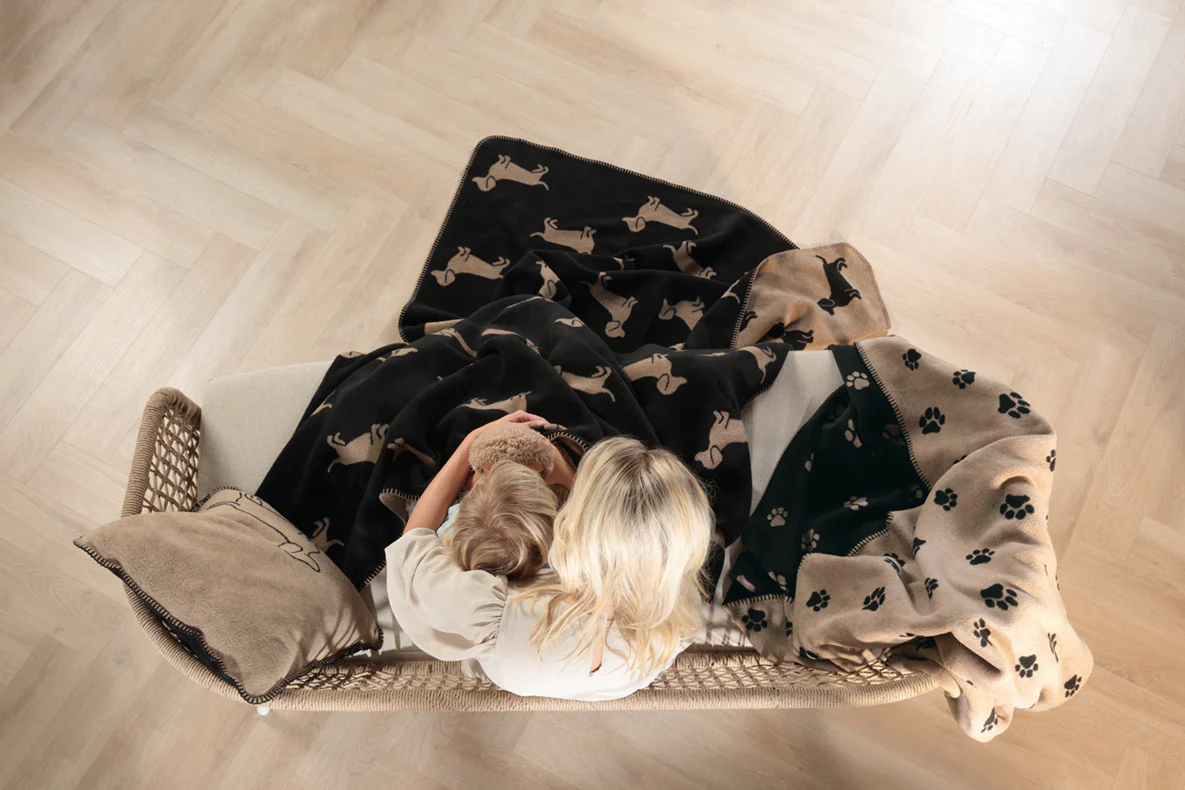 Plaid – We Love Dogs Zwart Beige - Afbeelding 4