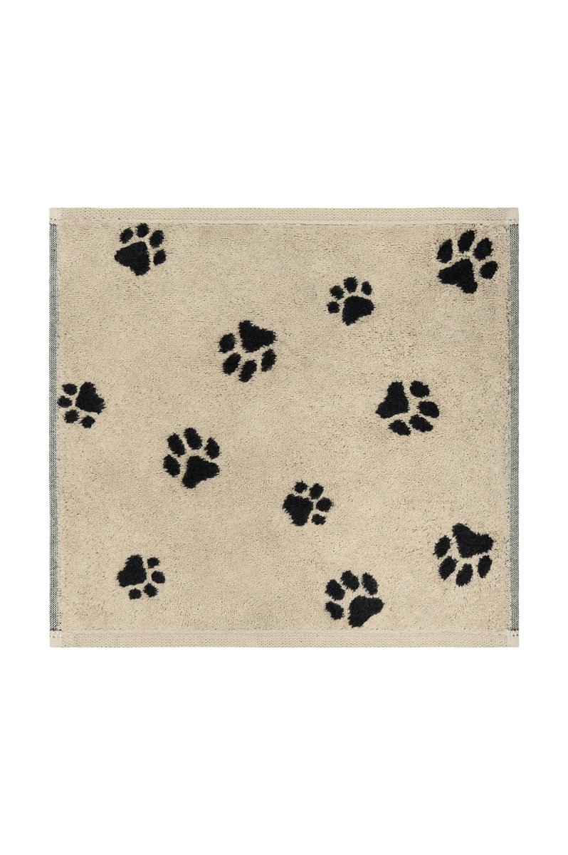 6 x Gastendoeken Paws Zwart-Beige 30x50 cm