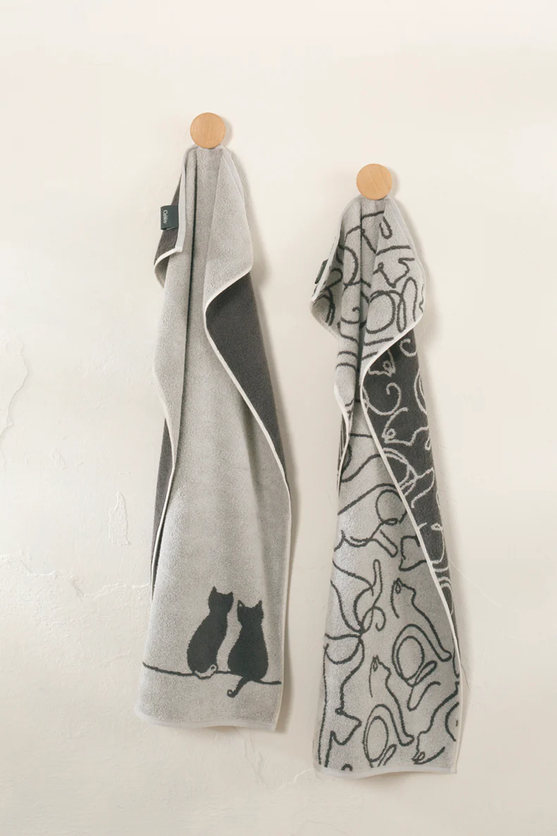 6 x Gastendoeken Cute Cats Platin-Basalt 30x50 cm - Afbeelding 4