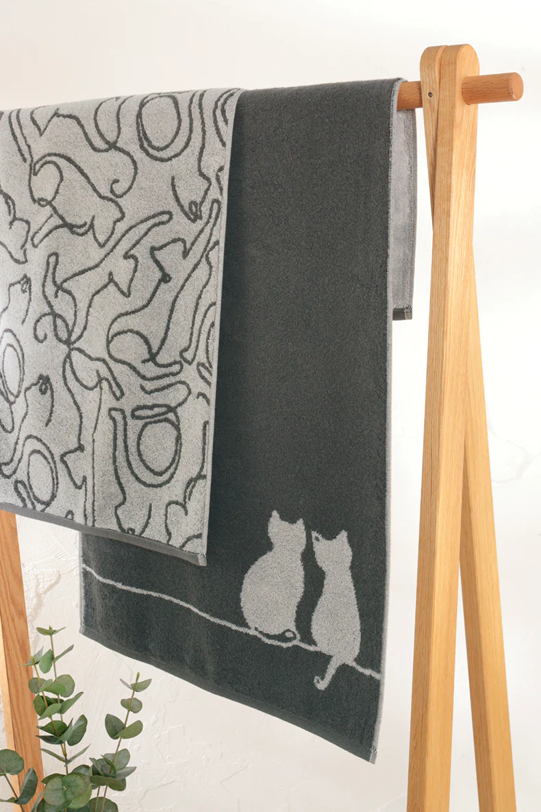 6 x Gastendoeken Cute Cats Basalt-Platin 30x50 cm - Afbeelding 4
