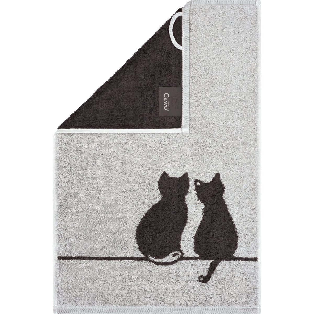 6 x Gastendoeken Cute Cats Platin-Basalt 30x50 cm - Afbeelding 2