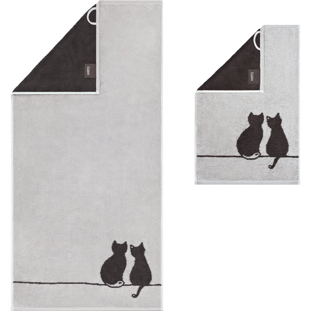 6 x Gastendoeken Cute Cats Platin-Basalt 30x50 cm - Afbeelding 5