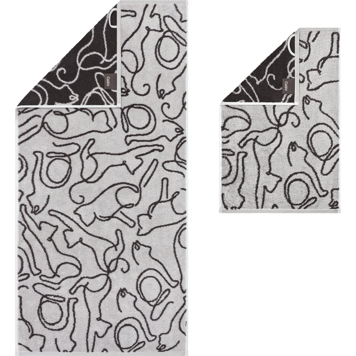 3 x Handdoeken Cats Platin-Basalt 50x100 cm - Afbeelding 4