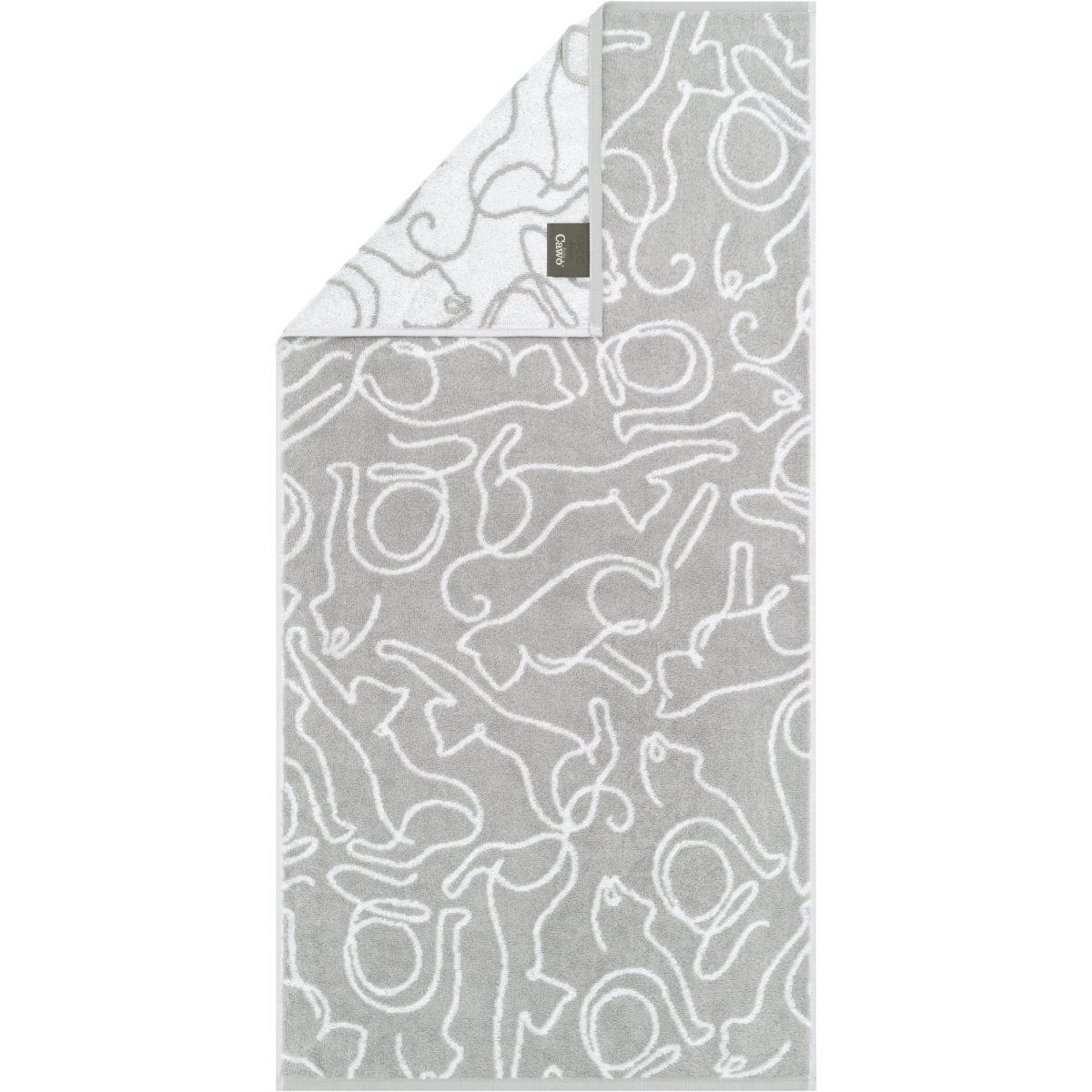 Douchelaken Cats Platin-Wit 80x150 cm - Afbeelding 2