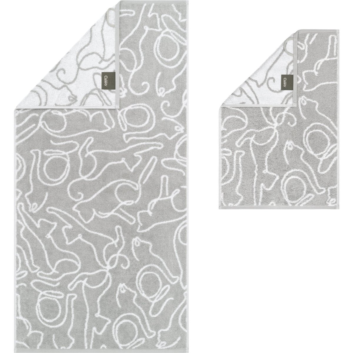 Douchelaken Cats Platin-Wit 80x150 cm - Afbeelding 4