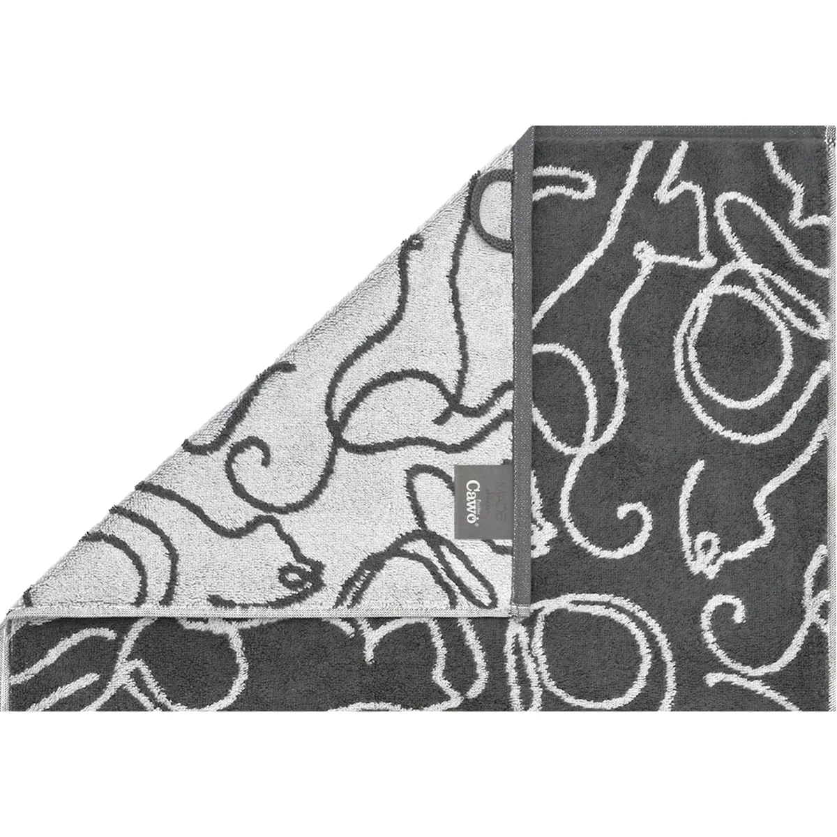 3 x Handdoeken Cats Basalt-Platin 50x100 cm - Afbeelding 8