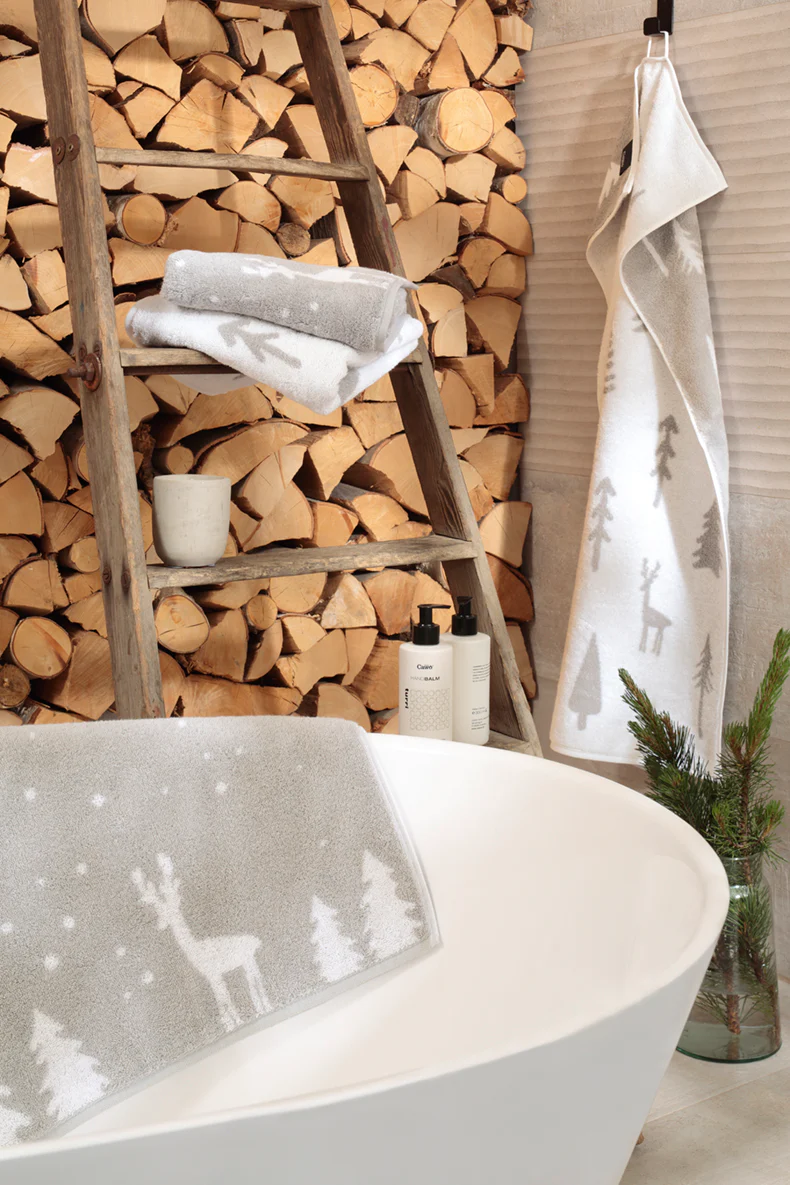 Handdoeken - Winter Edition Sneeuwvlok – set van 3 - platin/wit - 50x100 cm - Afbeelding 3