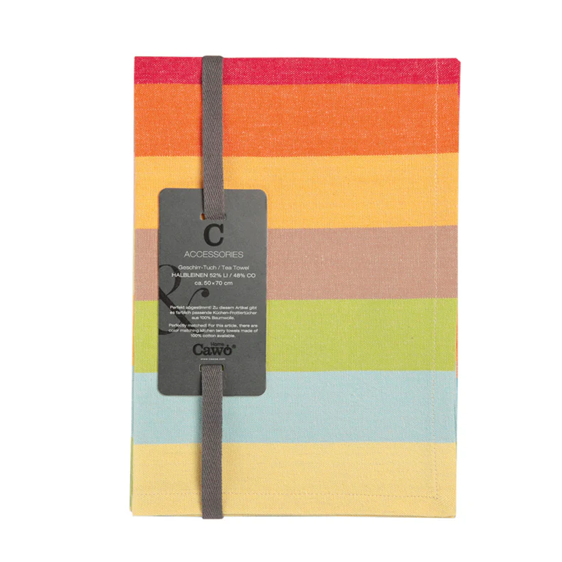 Theedoek Cuisine Lifestyle - set van 4 - Multikleur Blokstreep - 50x70 cm - Afbeelding 2