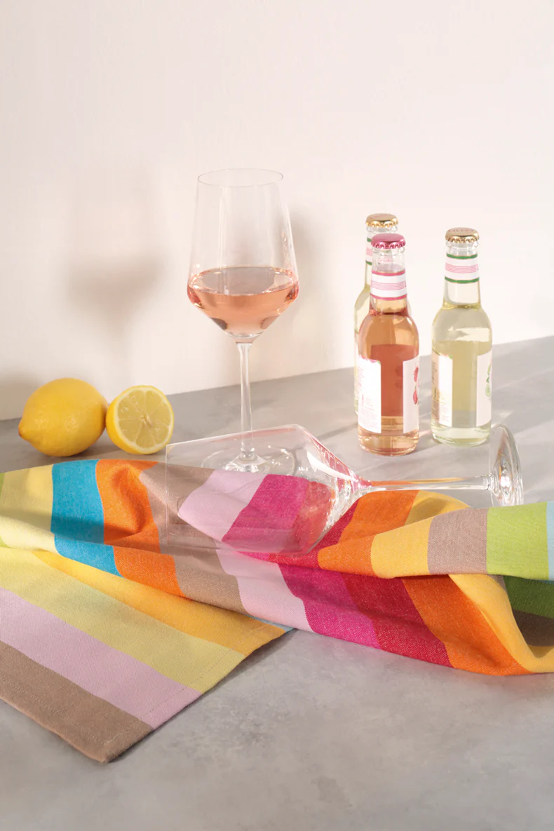 Theedoek Cuisine Lifestyle - set van 4 - Multikleur Blokstreep - 50x70 cm - Afbeelding 3