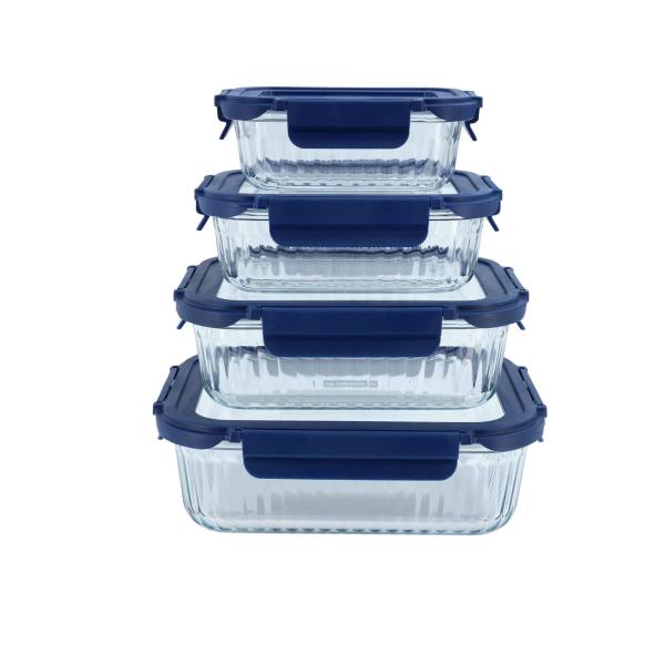 Braadslede-Diepvriesdoos glas 1520ml blauw Cookai - Afbeelding 3