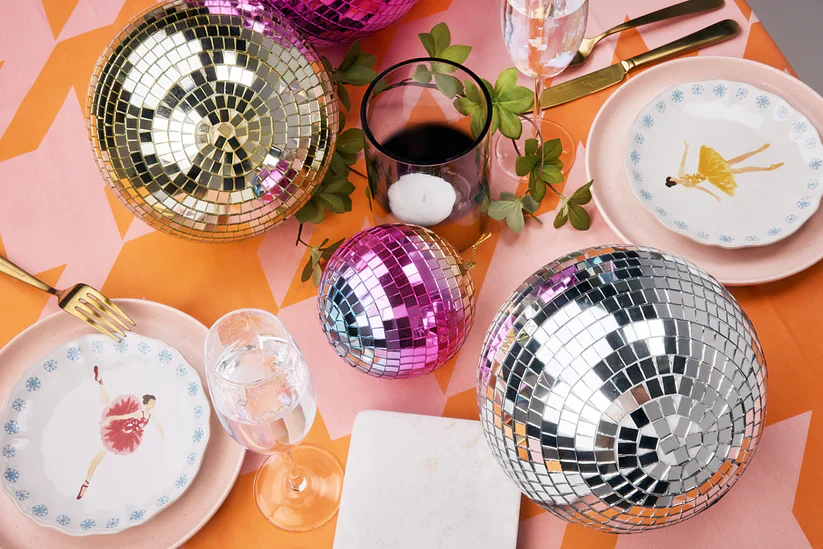 Tafelkleed XL pied-de-poule Pink/Orange 150x300 - Afbeelding 2