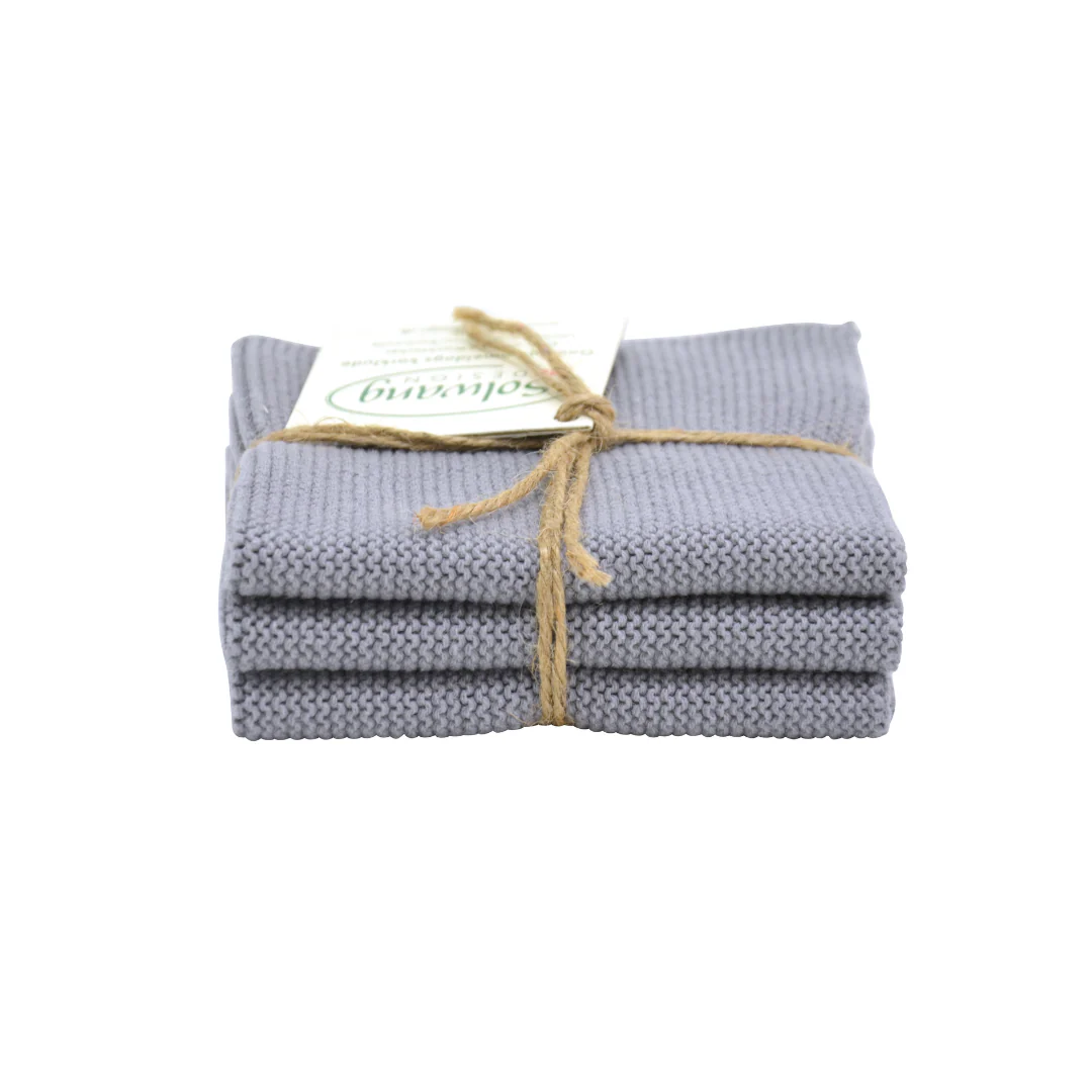 Vaatdoek 3-pack Steel Grey