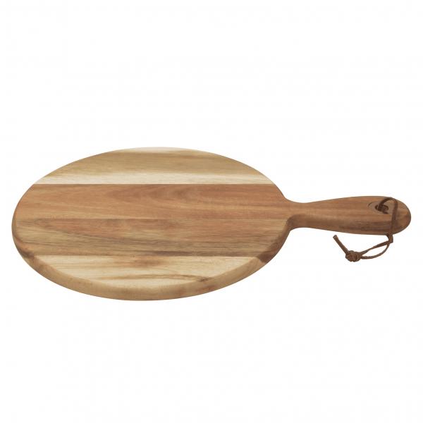Serveerplank met greep 24cm rond acaciahout Dagelijske Kost - Afbeelding 2