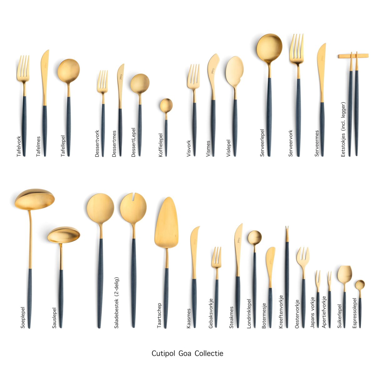 Goa – Goud/Blauw – Bestek // Cutipol - Afbeelding 4