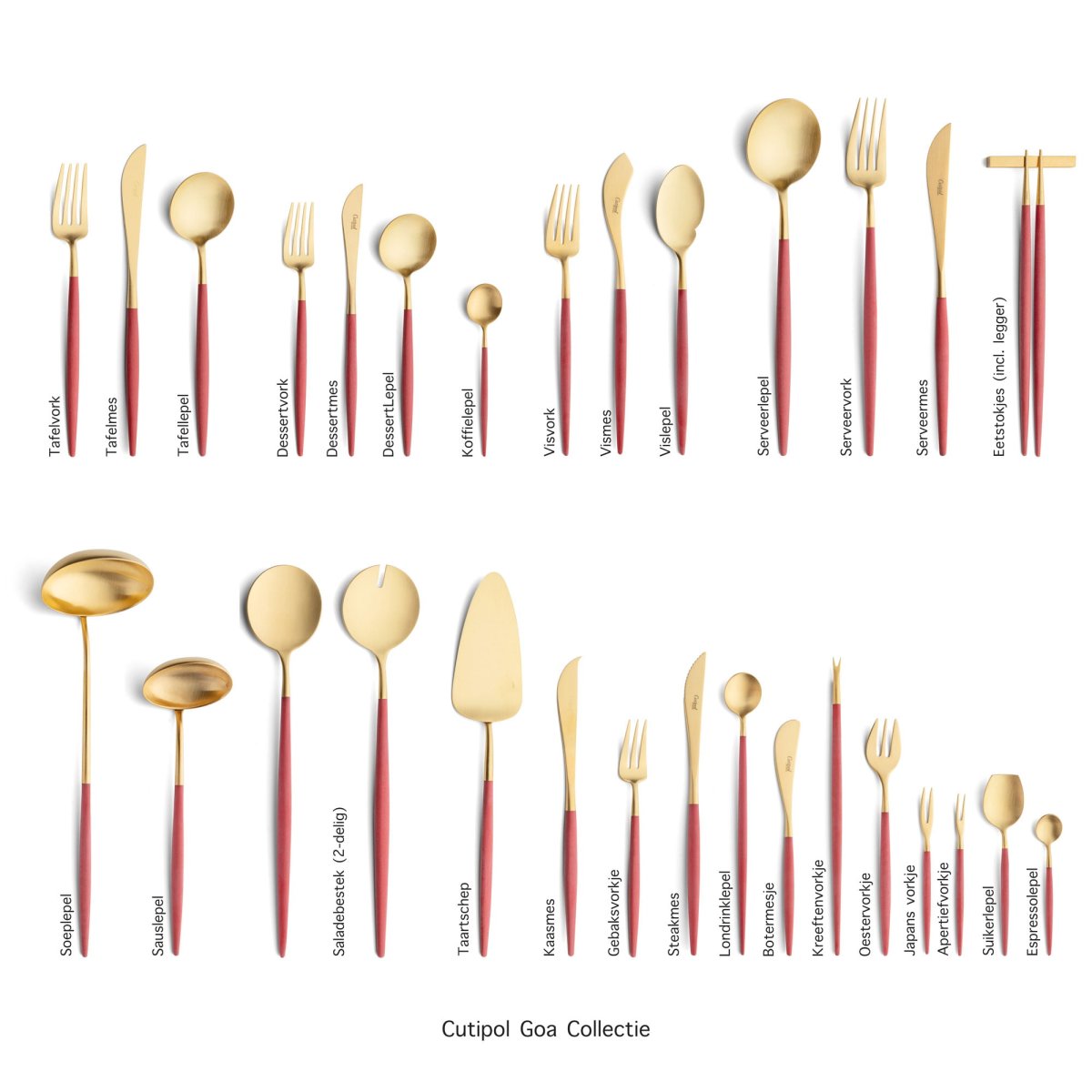 Goa – Goud/Rood – Bestek // Cutipol - Afbeelding 3