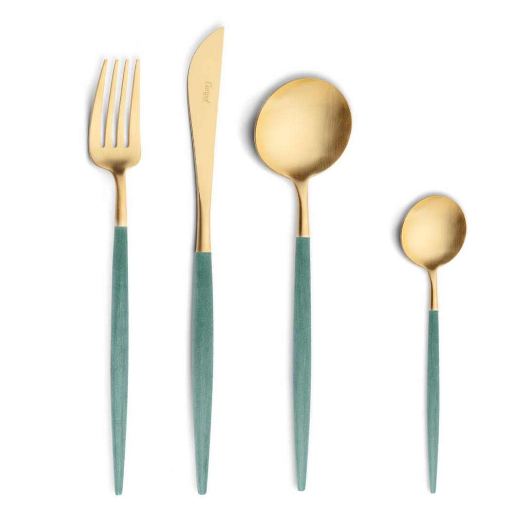 Goa – Goud/Groen – Bestekset // Cutipol - Afbeelding 2
