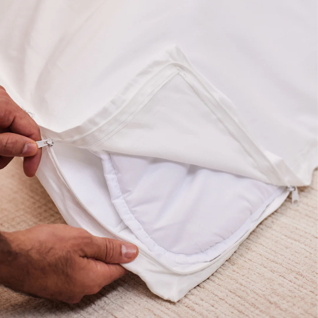 Overtrek Met Rits Dromerig Wit - Katoen Satijn - Afbeelding 6