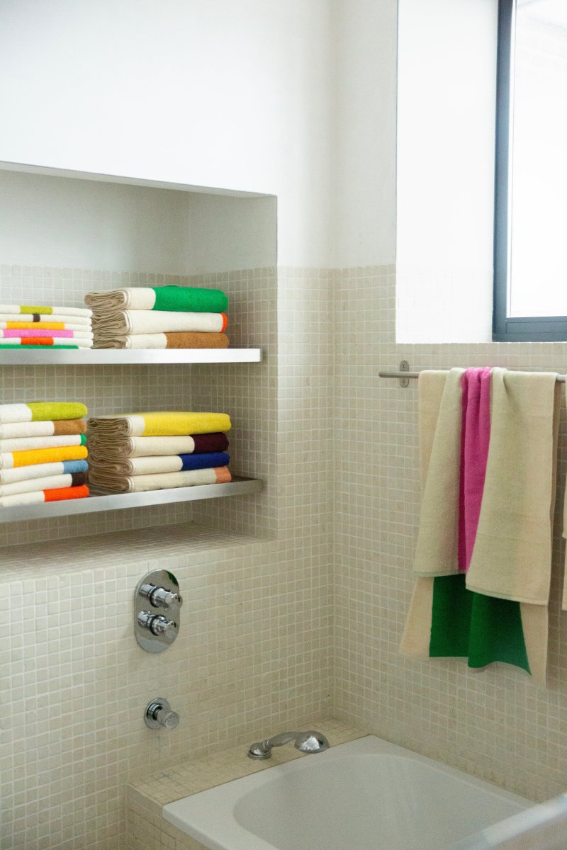 Badhanddoek Royal Blue - Peach 70 x 140 cm - Afbeelding 7