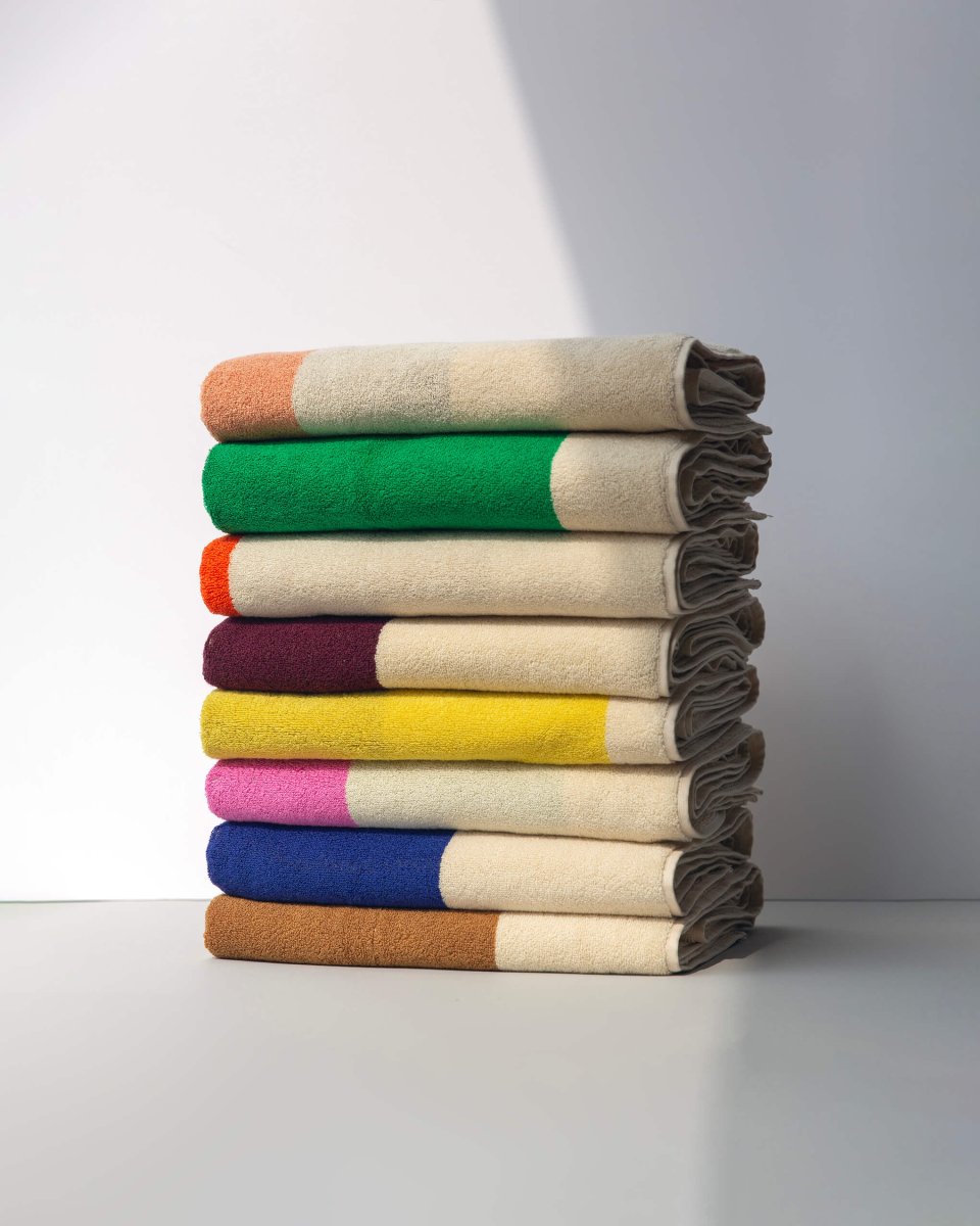 Badhanddoek Royal Blue - Peach 70 x 140 cm - Afbeelding 8