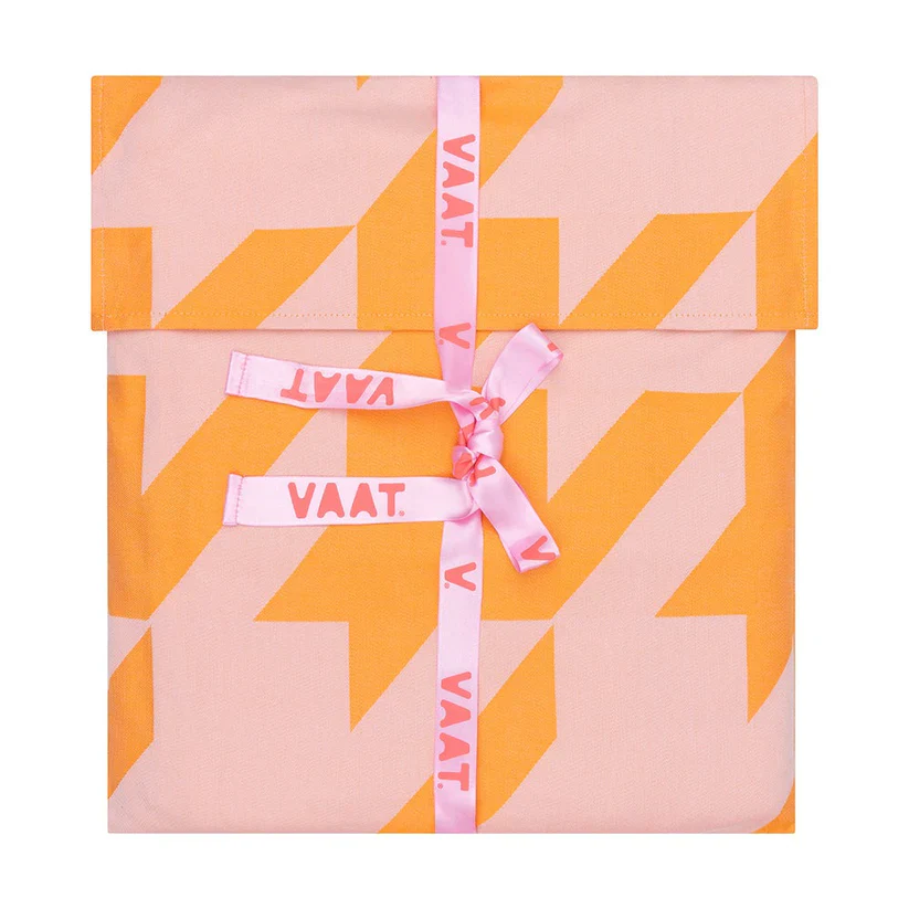 Tafelkleed XL pied-de-poule Pink/Orange 150x300 - Afbeelding 3