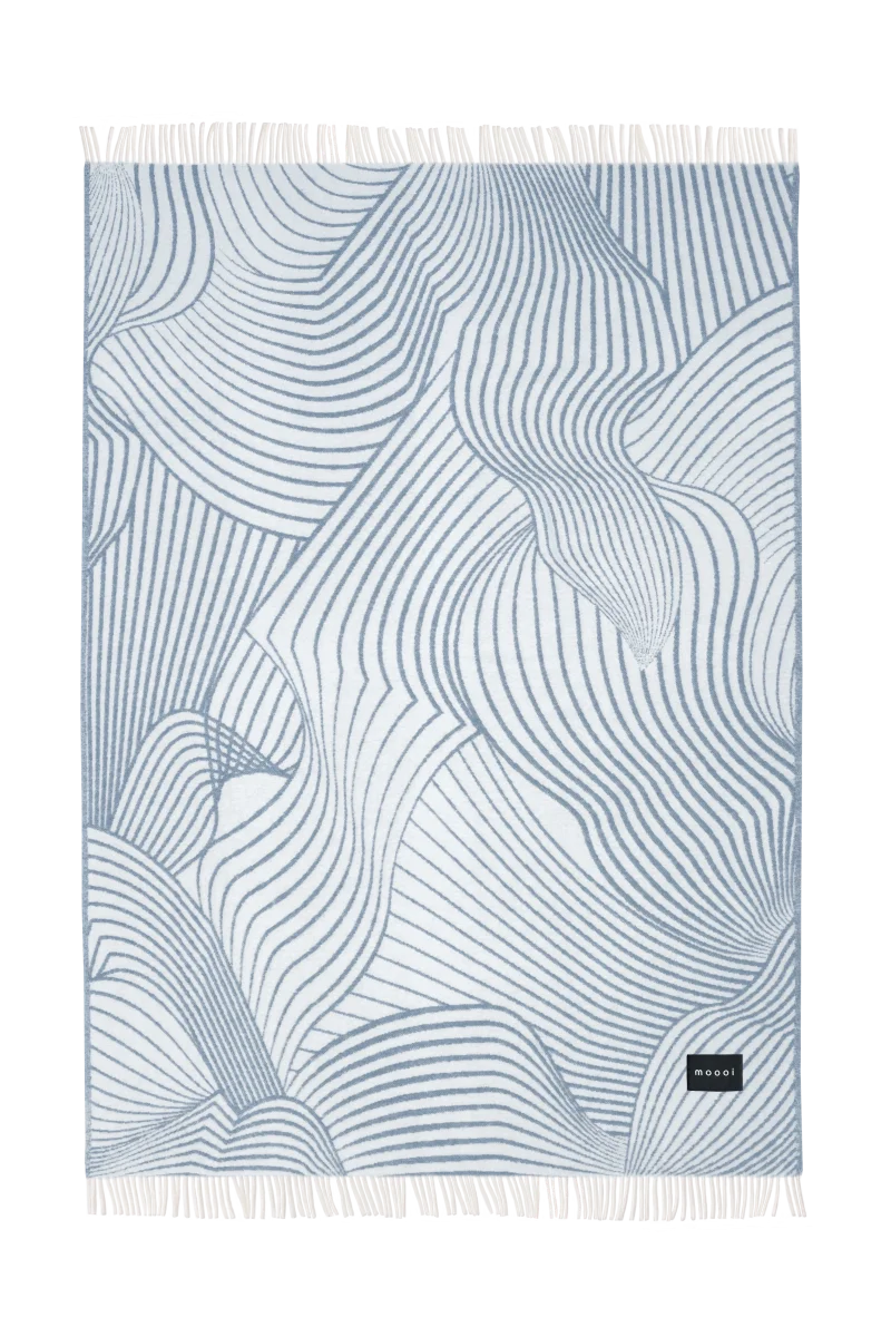 Wollen plaid Techno Bee Denim-Creme - Afbeelding 5