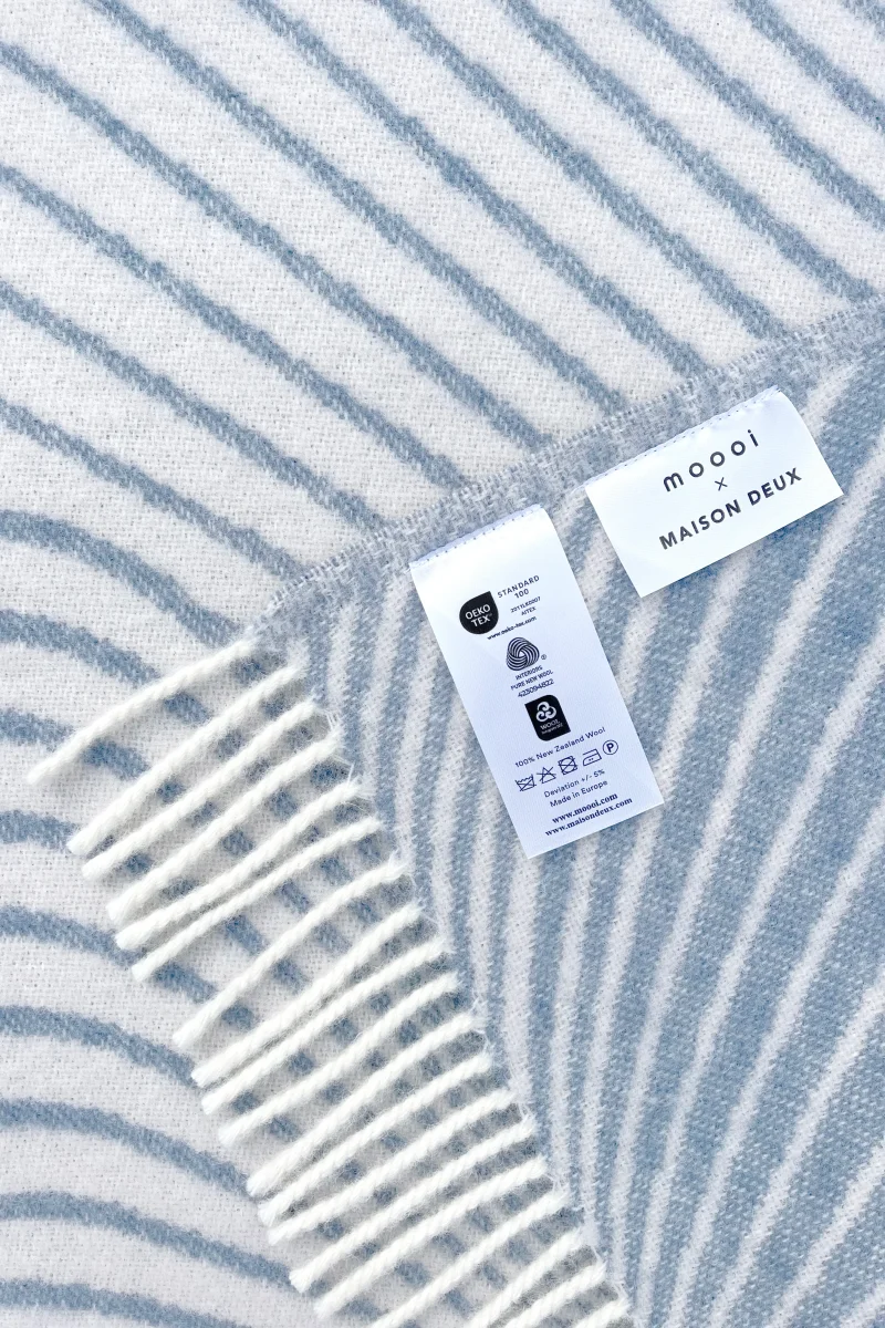 Wollen plaid Techno Bee Denim-Creme - Afbeelding 4