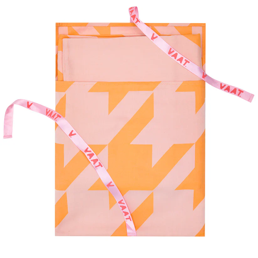 Tafelkleed XL pied-de-poule Pink/Orange 150x300 - Afbeelding 4