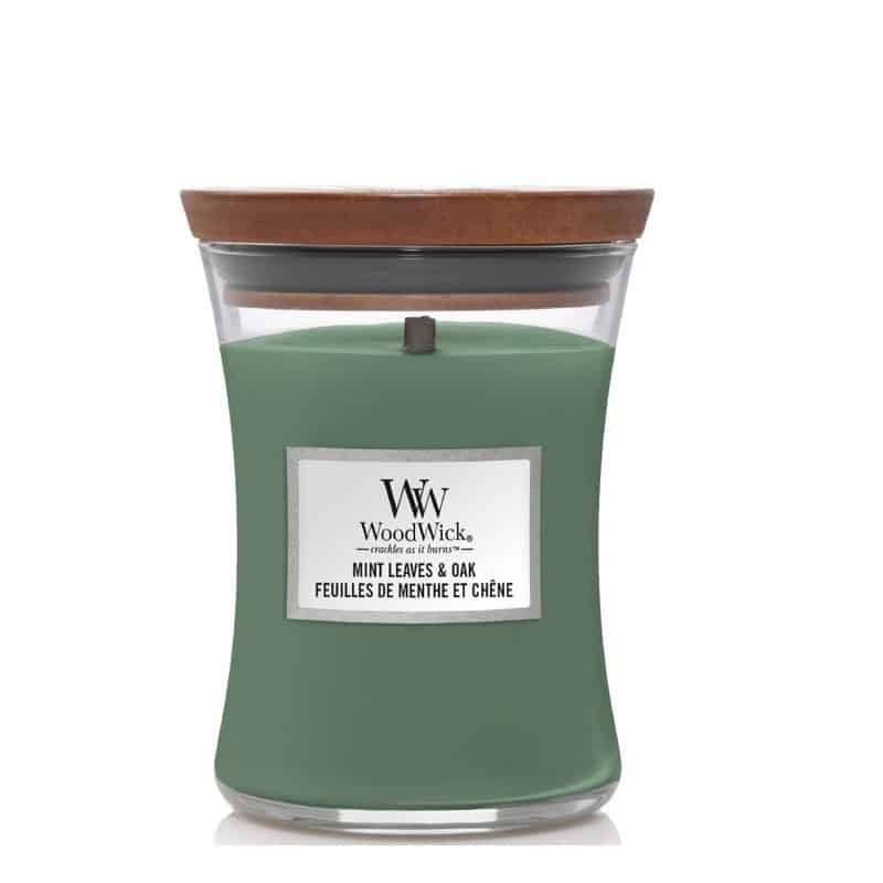 Woodwick medium Mint Leaves & Oak - Afbeelding 2