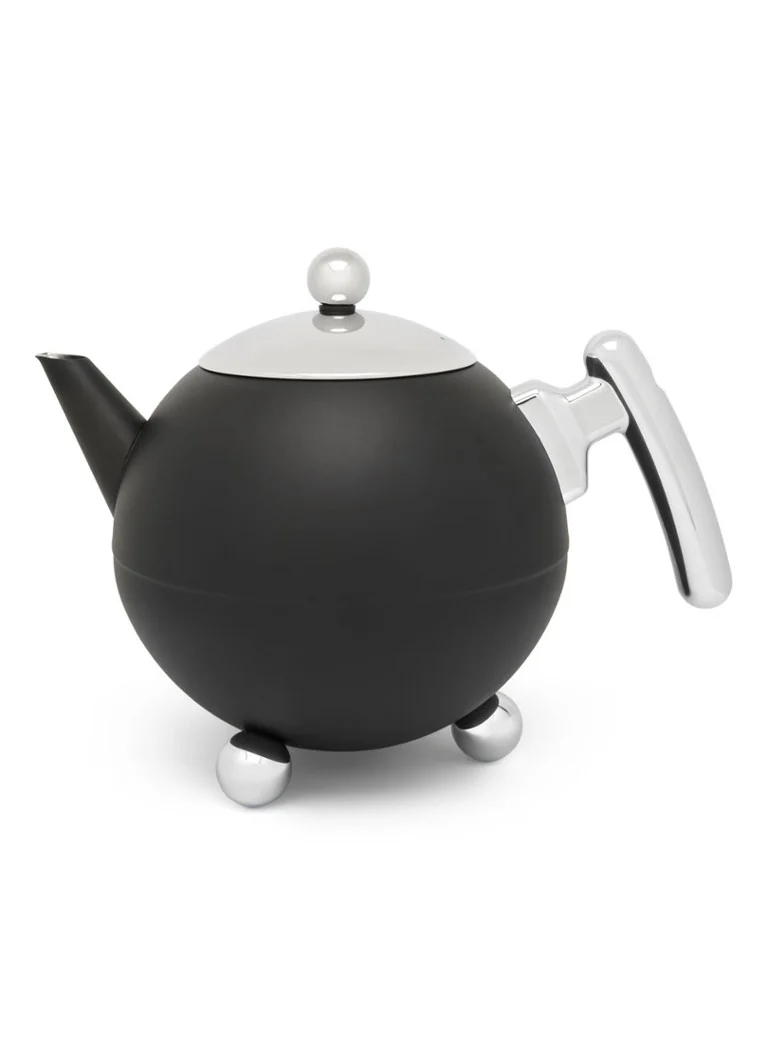 Theepot Duet® Bella Ronde 1,2L, Zwart glanzend