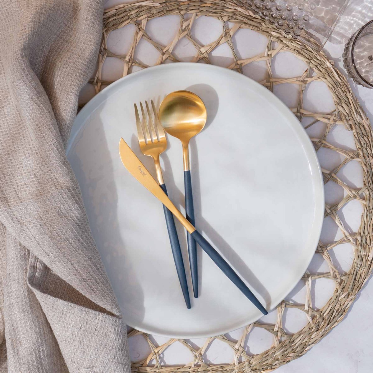 Goa – Goud/Blauw – Bestek // Cutipol - Afbeelding 2