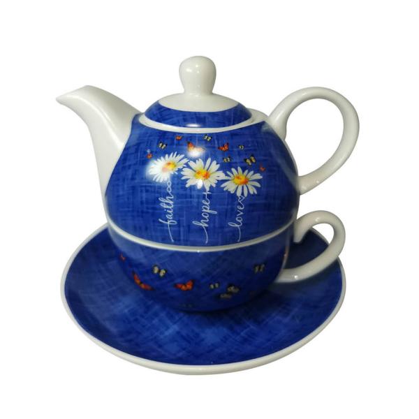 Tea for one set Madelief blauw