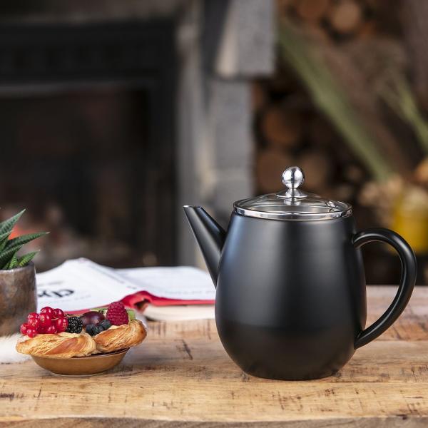 Theepot Duet Eva  dubbelwandig 1.1 liter zwart Bredemeijer - Afbeelding 6