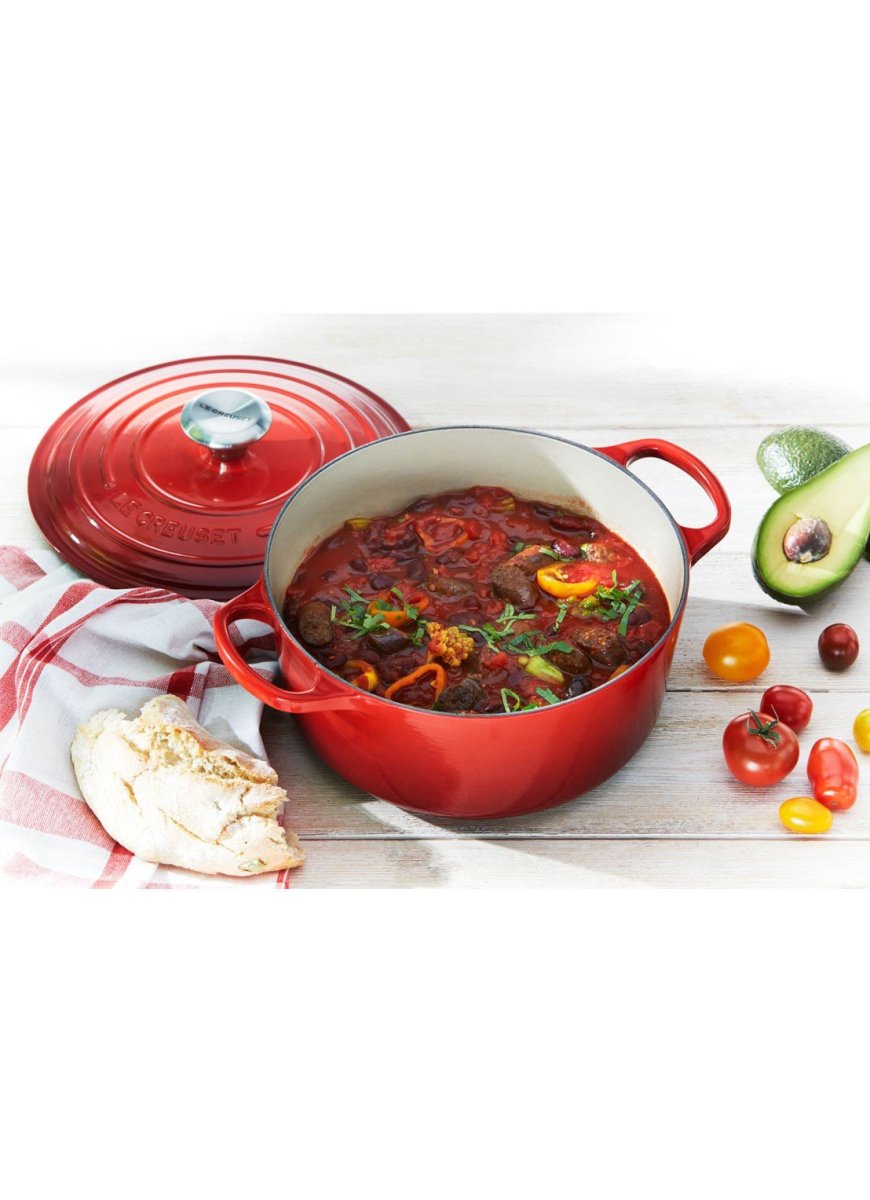Le Creuset braadpan Signature rond 30 cm rood - Afbeelding 3