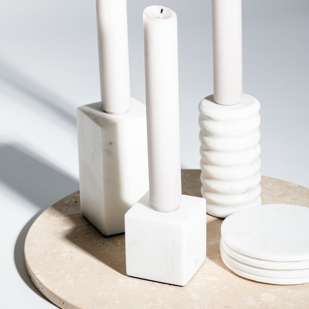 Kandelaar – Wit // Marmer