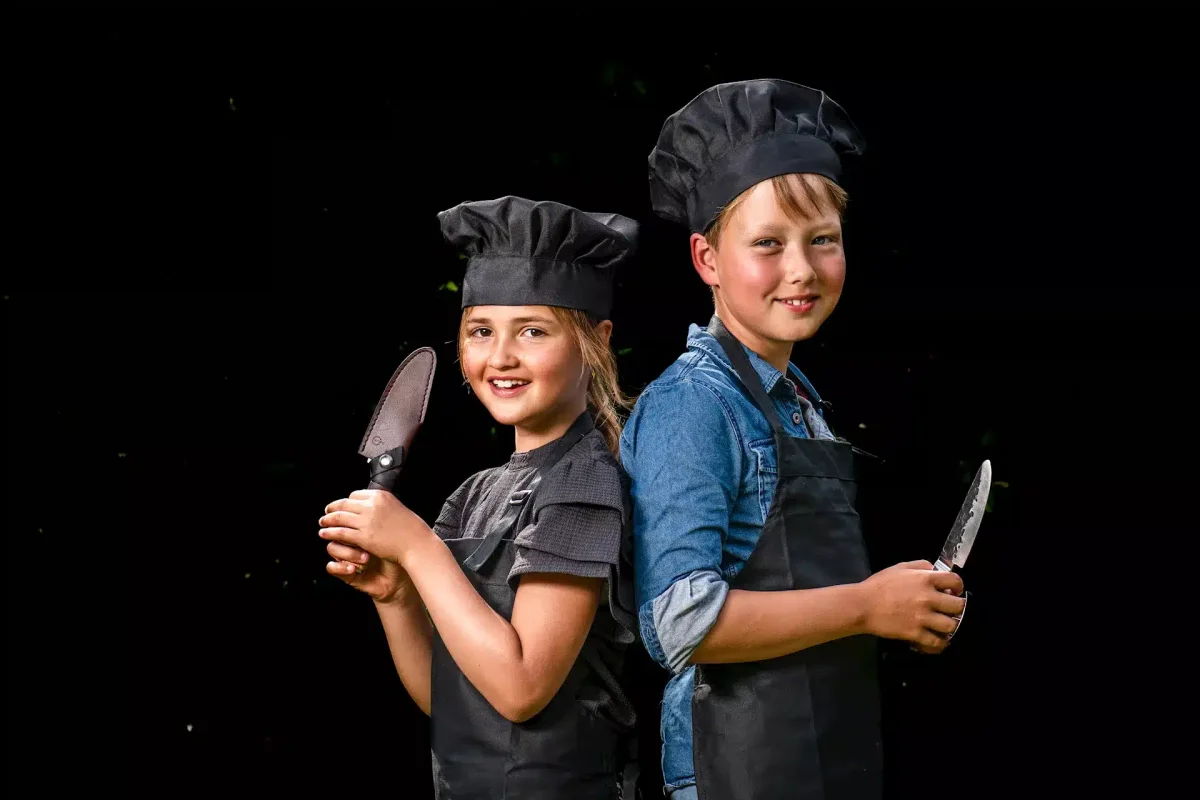Olive Forged kindermes met vingerbeschermer en hoes - Afbeelding 5