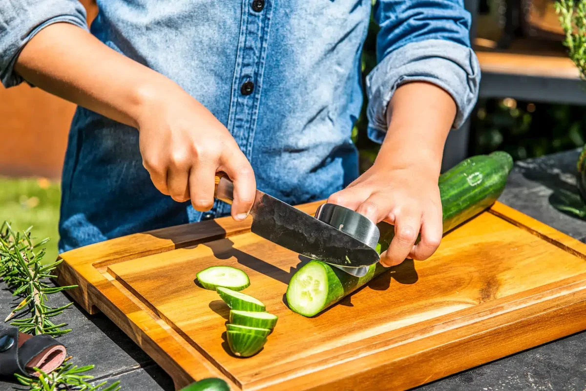 Olive Forged kindermes met vingerbeschermer en hoes - Afbeelding 3