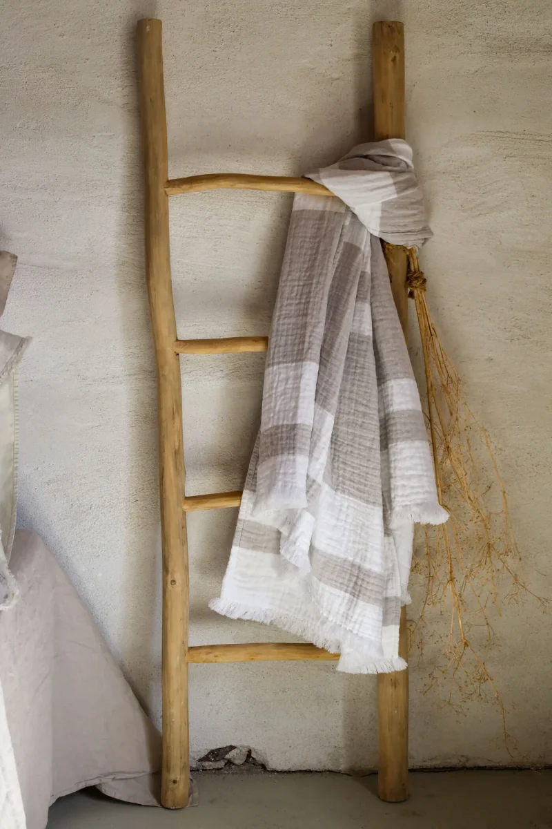 Plaid Portofino Taupe-White - Afbeelding 3